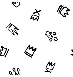 Seamless pattern doodles hand drawn crowns Vector Image