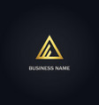 triangle line gold logo vector image vector image