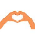 two hands making heart sign love romantic vector image