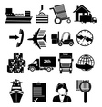 warehouse logistics icons set vector image