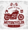 motorcycle grey poster vector image vector image