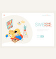 sweet home - line design style isometric web vector image vector image