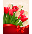 holiday background with bouquet of red flowers vector image vector image
