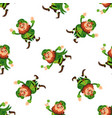leprechaun cartoon character seamless pattern vector image vector image