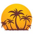 palm trees and summer sunset vector image