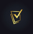 square check list gold logo vector image vector image