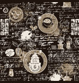 seamless background on the coffee theme vector image vector image