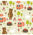 forest seamless pattern in childish style vector image