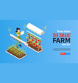 smart farm horizontal banner vector image vector image