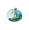summer skull surfing in paradise vector image