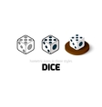 dice icon in different style vector image