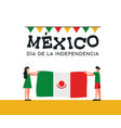mexico independence day friends with mexican flag vector image