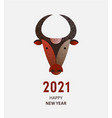 chinese new year 2021 zodiac ox happy new year vector image