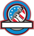 plumber hand pipe wrench usa flag circle vector image