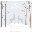 postcard winter deer vector image vector image
