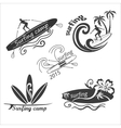 set vintage surf labels vector image