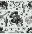 mariachi trumpeter vintage seamless pattern vector image