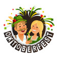 oktoberfest in traditional german bavarian costume vector image