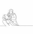 single continuous line drawing young male vector image
