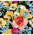 seamless pattern with flowers vector image