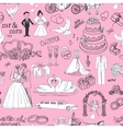seamless pattern with wedding icons vector image vector image