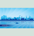 ajman city skyline silhouette background vector image
