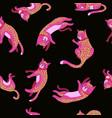 seamless pattern with pink cats or leopards vector image vector image