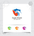 eagle shield logo design with concept security vector image