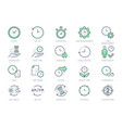time management line icons vector image vector image