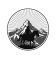 cowboy and horse black silhouette mountain vector image vector image