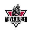 adventure biker emblem logo art isolated biker vector image vector image