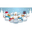 birthday snowmen vector image