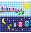 family of owls vector image vector image