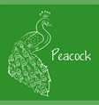 One single line drawing beautiful peacock Vector Image