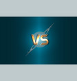 versus background gold letters logo vector image