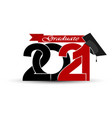 graduate and class 2021 with a graduation cap vector image