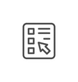 online survey line icon vector image