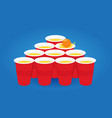 red beer pong pyramyd plastic cups vector image
