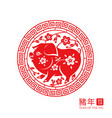 2019 chinese new year pig zodiac sign vector image