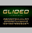 shiny golden display font design alphabet vector image