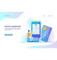 digital signature landing page design website vector image