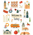 big icon set landmarks symbols turkey vector image