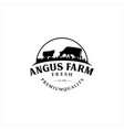 black angus logo vintage design cow farm vector image