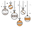 doodle christmas ball element set vector image