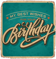hand-lettered vintage birthday card vector image vector image