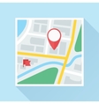 map with location mark flat icon vector image