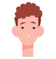 amazed face expression young boy surprised avatar vector image vector image