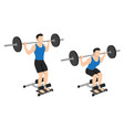 man doing barbell sissy squat exercise vector image vector image