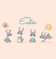 rabbits and eggs set vector image
