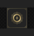 vintage monogram logo elegant flourishes line art vector image